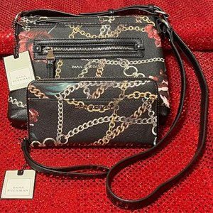 ~ NWT ~ DANA BUCHMAN CROSSBODY BAG AND WALLET / WRISTLET SET ~ BRAND NEW…